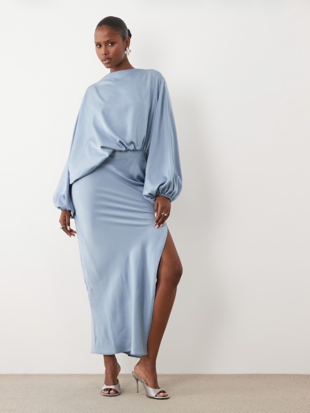 ASOS DESIGN Asymmetric Midaxi Dress in Blue 12